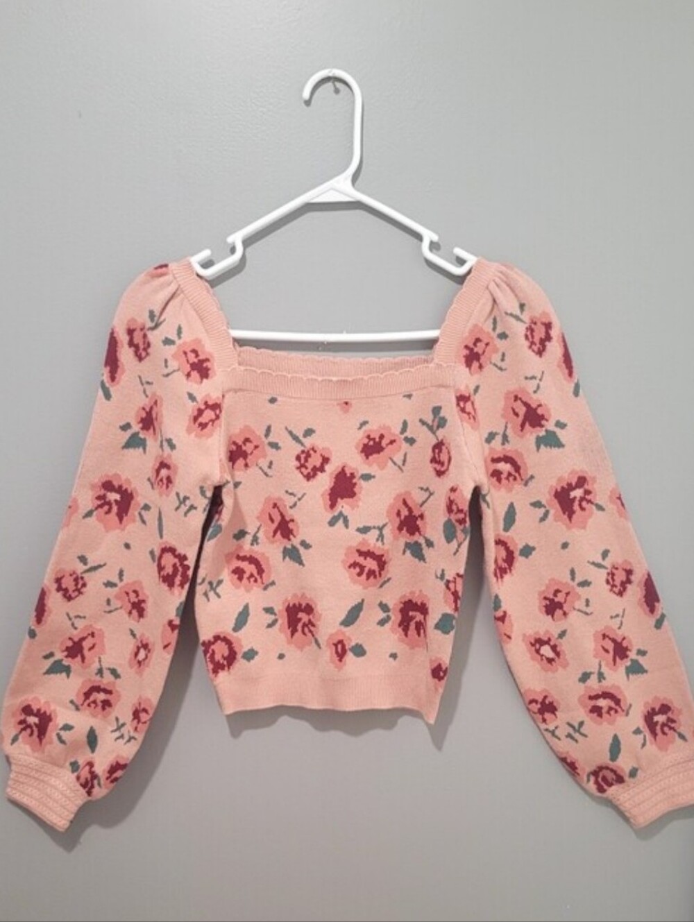 Willow & Wind Pink Floral Short Pullover Sz S